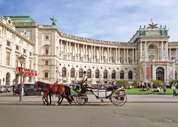 Hofburg palace and square view